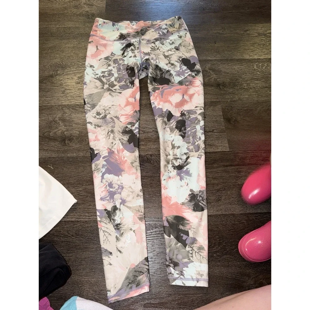 Fabletics Powerhold Define Leggings Mid Rise 7/8 Length Womens S Floral